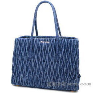 Miu Miu Denim Matelass Tote Bag Blue Shoulder